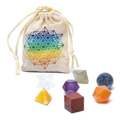 Set 7 Piezas Chakras Geometría Sagrada