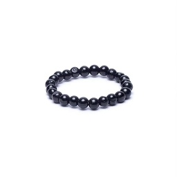 Anillo Elástico de Turmalina negra