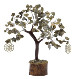 Árbol de la Felicidad con Labradorita y Semilla de la vida. 160 piezas