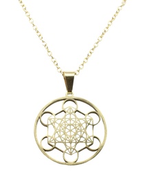 Colgante con Cubo de Metatrón Dorado