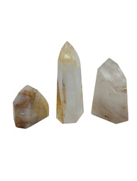 Punta Pulida de Cuarzo Sanador Dorado (Pieza)