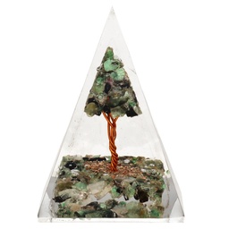 Pirámide Orgonita de Esmeralda con Árbol 4x4cm