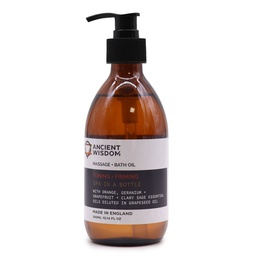 Aceite de Masaje y Baño de Aromaterapia - Tonificante y Reafirmante. 300 ml