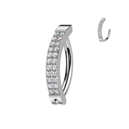 Clicker para Ombligo con Doble Línea de Joyas