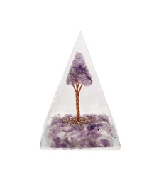 Pirámide Orgonita de Amatista con Árbol 4x4cm