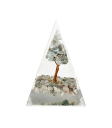 Pirámide Orgonita de Larimar con Árbol 4x4cm